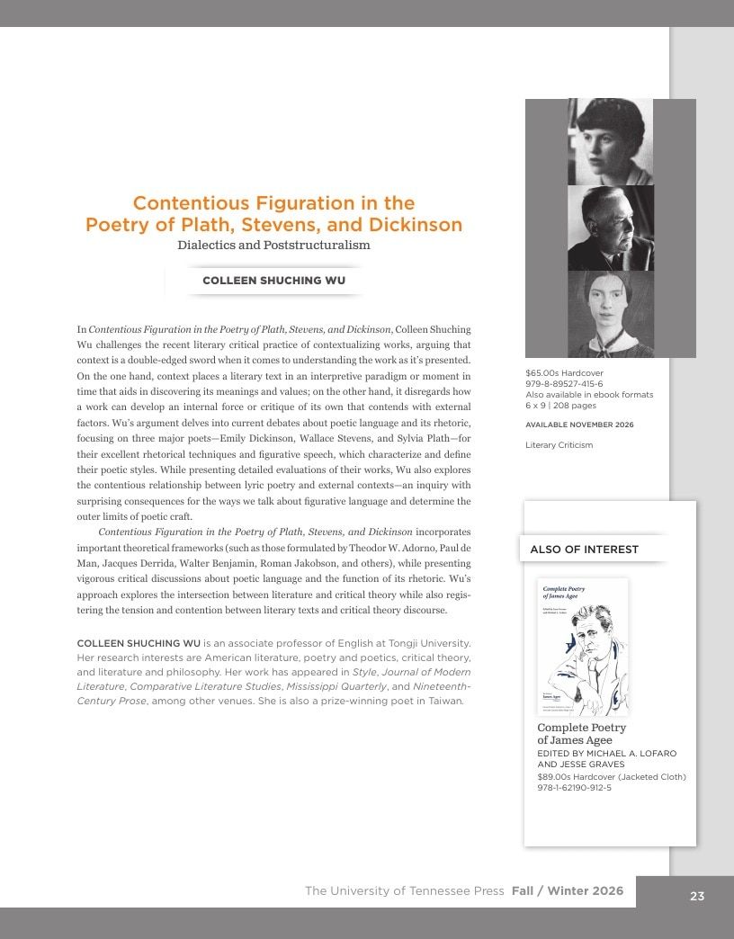 University of Tennessee Press Fall and Winter Books Catalog Weekly Ad January 1 - December 31, 2026