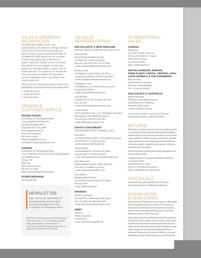 University of Tennessee Press Fall and Winter Books Catalog Weekly Ad January 1 - December 31, 2026