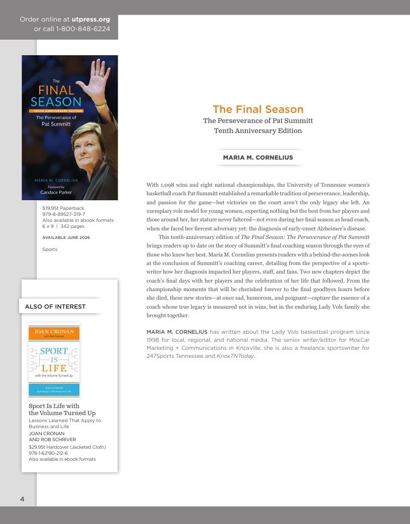 University of Tennessee Press Fall and Winter Books Catalog Weekly Ad January 1 - December 31, 2026