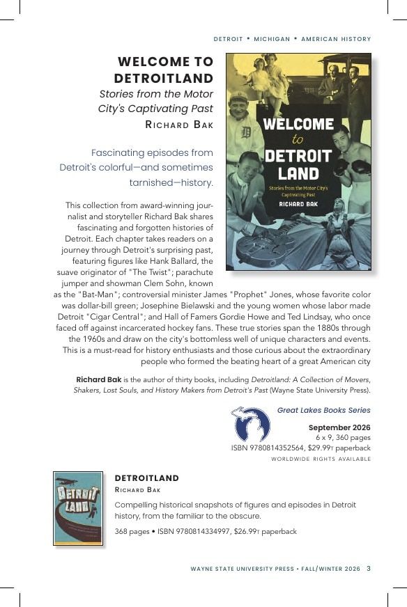 Wayne State University Press Fall and Winter Book Catalog Weekly Ad January 1 - December 31, 2026