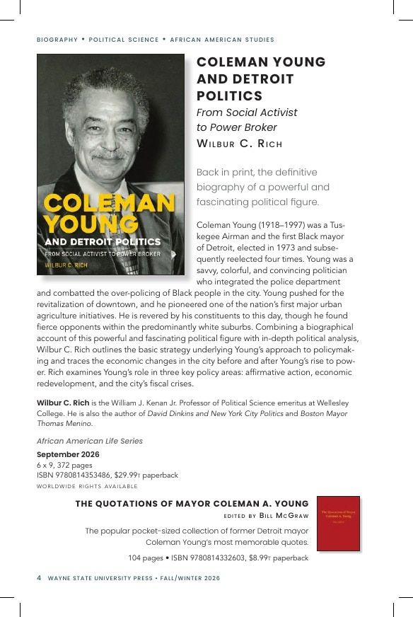 Wayne State University Press Fall and Winter Book Catalog Weekly Ad January 1 - December 31, 2026