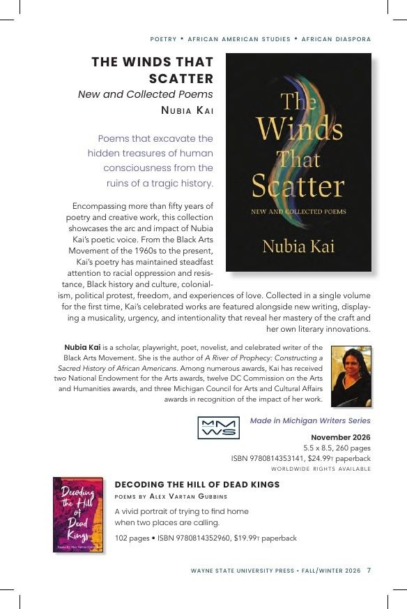 Wayne State University Press Fall and Winter Book Catalog Weekly Ad January 1 - December 31, 2026