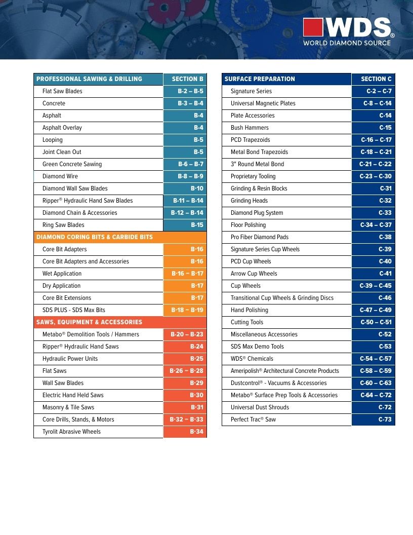 World Diamond Source Diamond Tools Catalog Weekly Ad January 1 - December 31, 2026