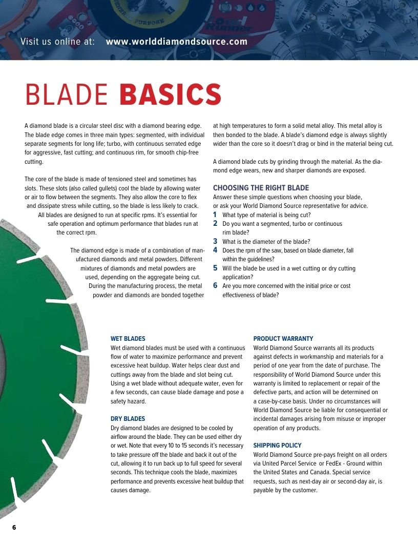 World Diamond Source Diamond Tools Catalog Weekly Ad January 1 - December 31, 2026
