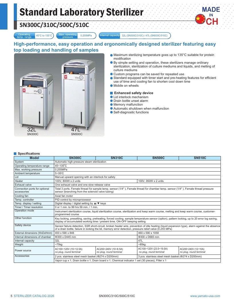 Yamato USA Laboratory Equipment Catalog Weekly Ad January 1 - December 31, 2026