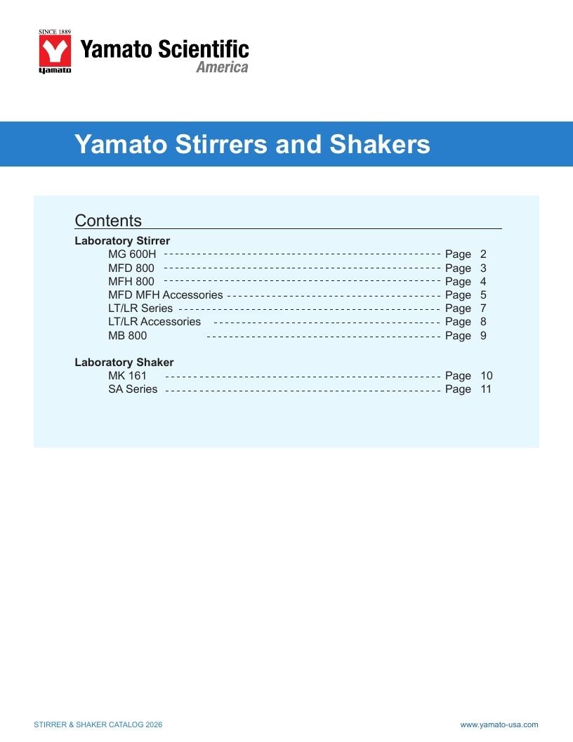 Yamato USA Laboratory Equipment Catalog Weekly Ad January 1 - December 31, 2026