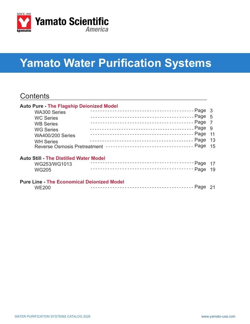 Yamato USA Laboratory Equipment Catalog Weekly Ad January 1 - December 31, 2026