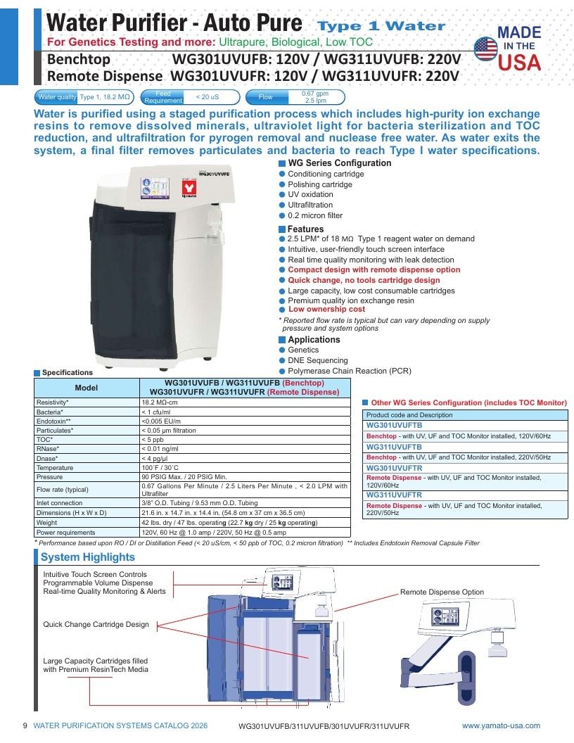 Yamato USA Laboratory Equipment Catalog Weekly Ad January 1 - December 31, 2026