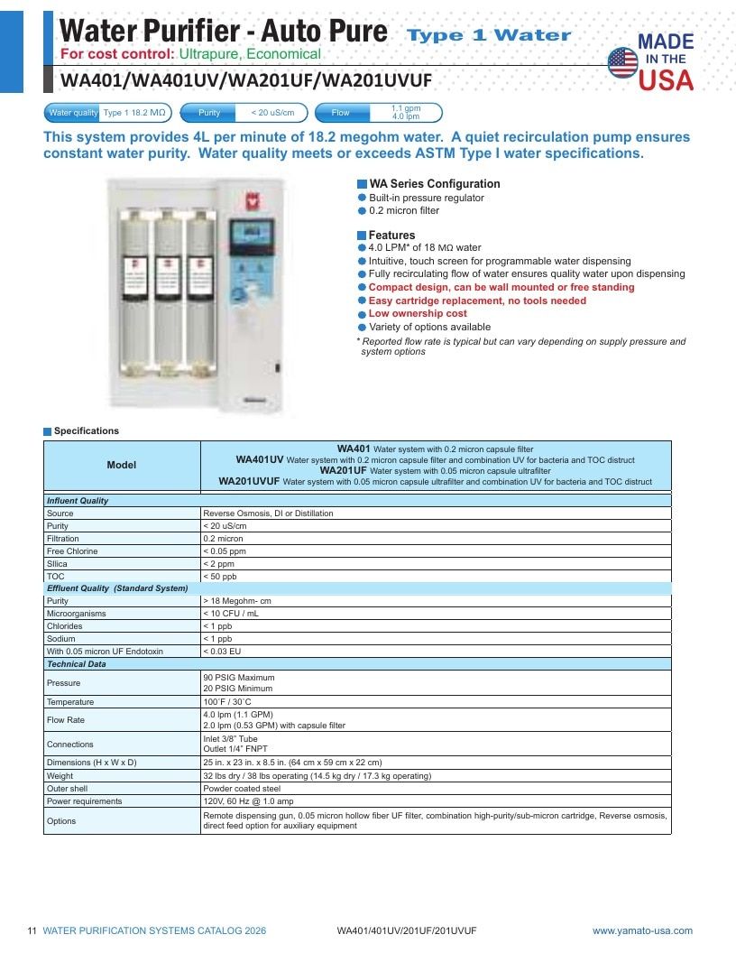 Yamato USA Laboratory Equipment Catalog Weekly Ad January 1 - December 31, 2026