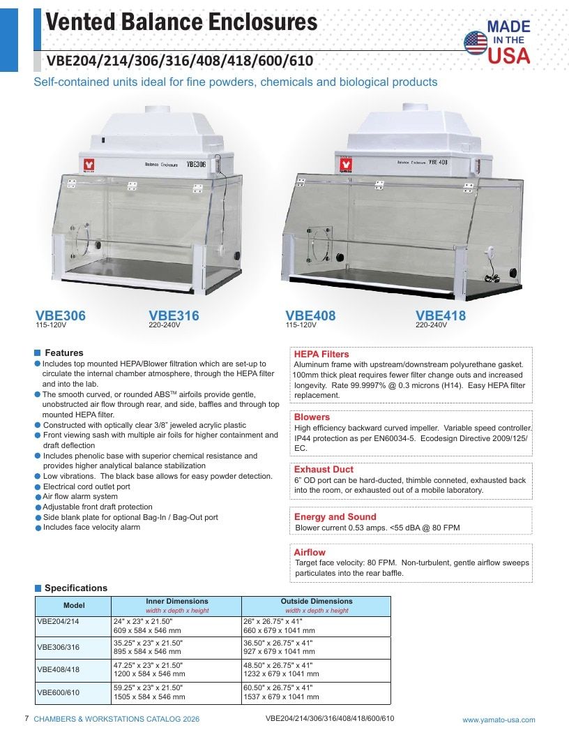 Yamato USA Laboratory Equipment Catalog Weekly Ad January 1 - December 31, 2026