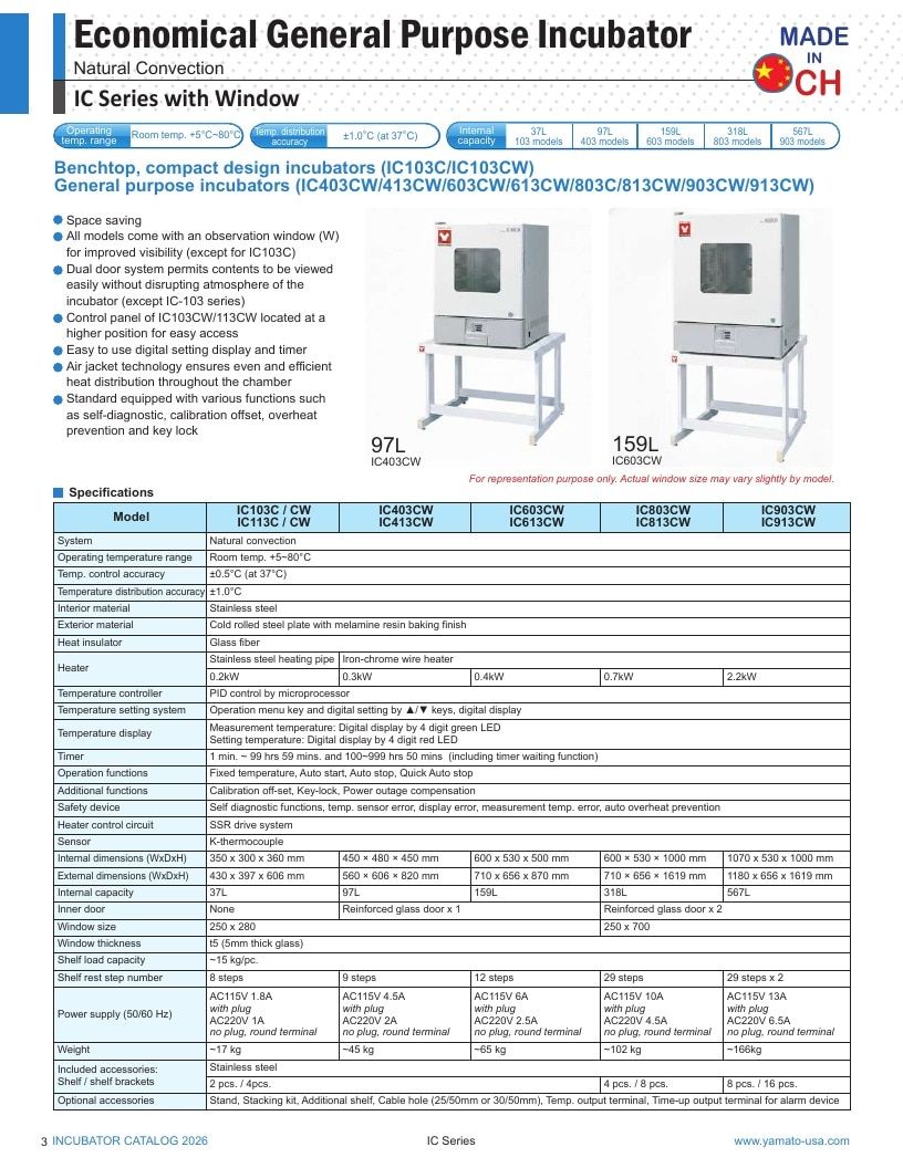 Yamato USA Laboratory Equipment Catalog Weekly Ad January 1 - December 31, 2026