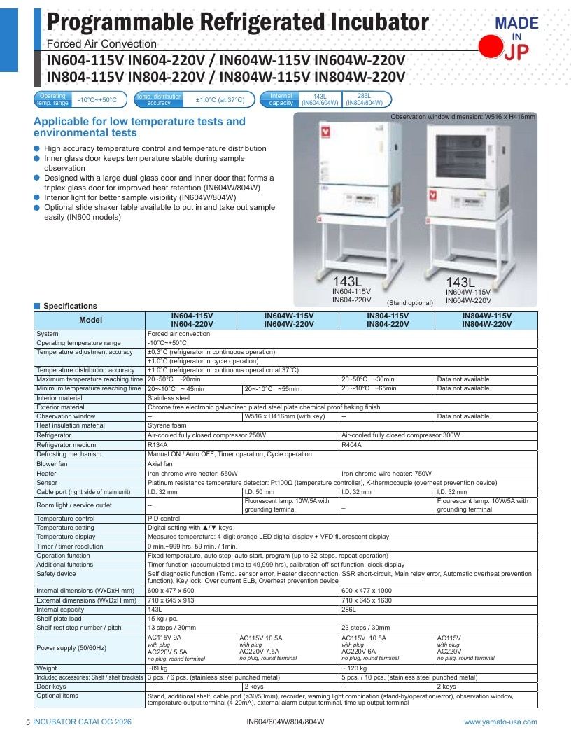 Yamato USA Laboratory Equipment Catalog Weekly Ad January 1 - December 31, 2026