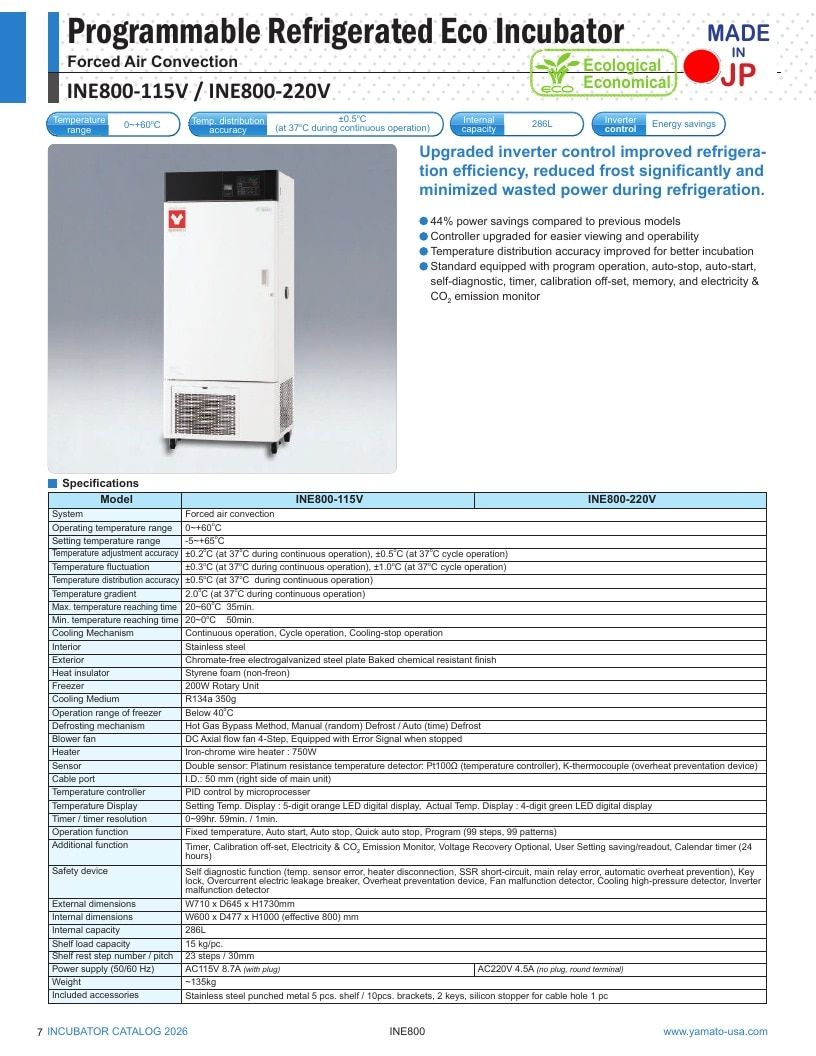 Yamato USA Laboratory Equipment Catalog Weekly Ad January 1 - December 31, 2026