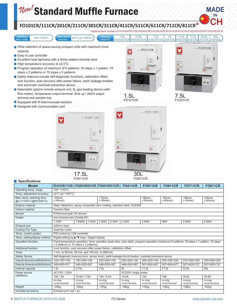 Yamato USA Laboratory Equipment Catalog Weekly Ad January 1 - December 31, 2026