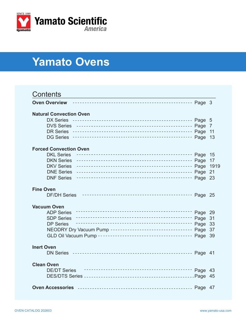 Yamato USA Laboratory Equipment Catalog Weekly Ad January 1 - December 31, 2026