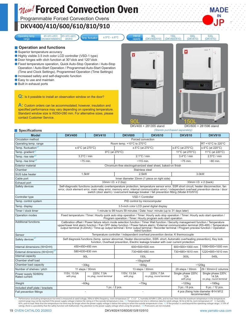 Yamato USA Laboratory Equipment Catalog Weekly Ad January 1 - December 31, 2026