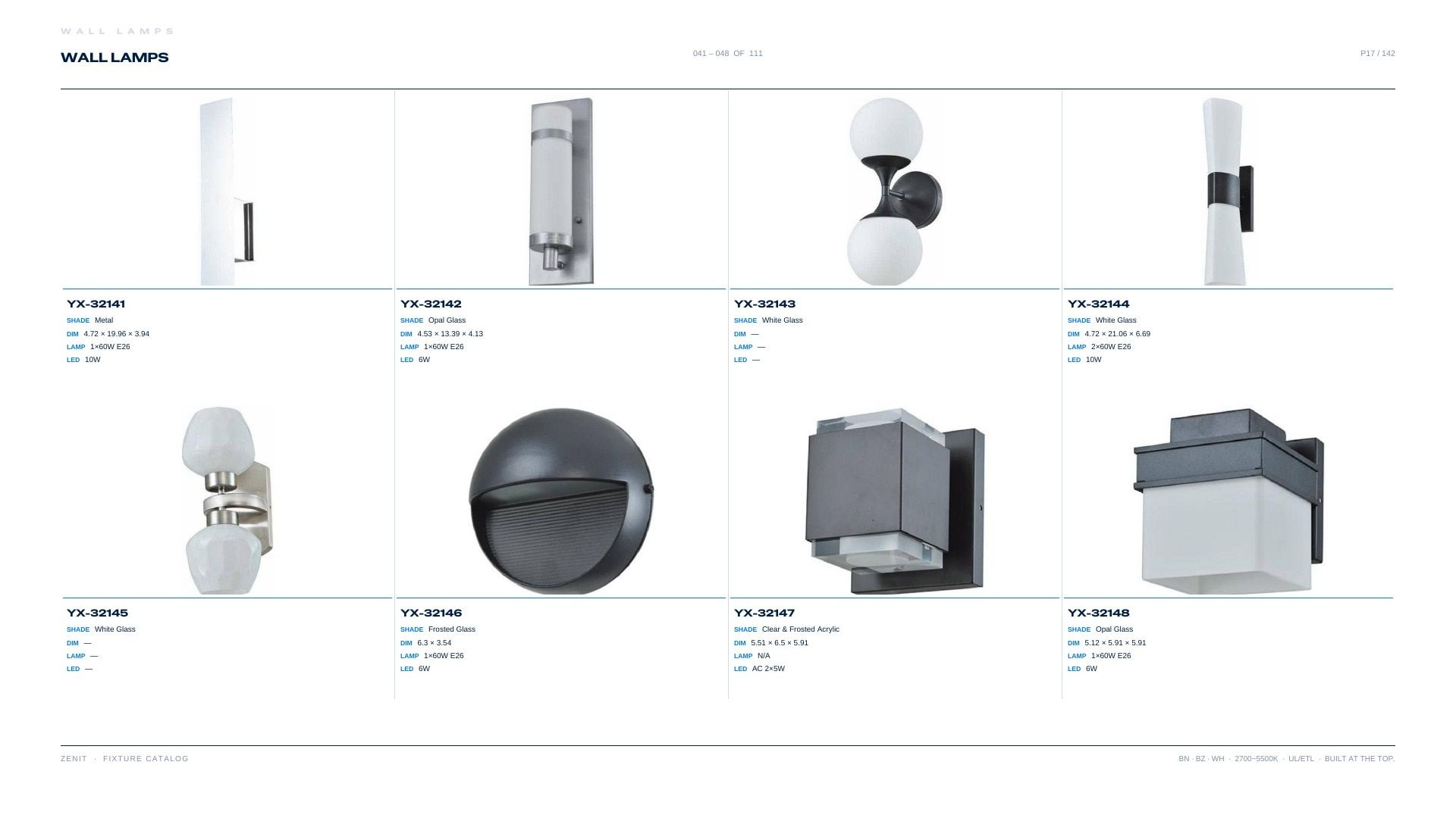 ZENIT Lighting Lighting Products Catalog Weekly Ad January 1 - December 31, 2026