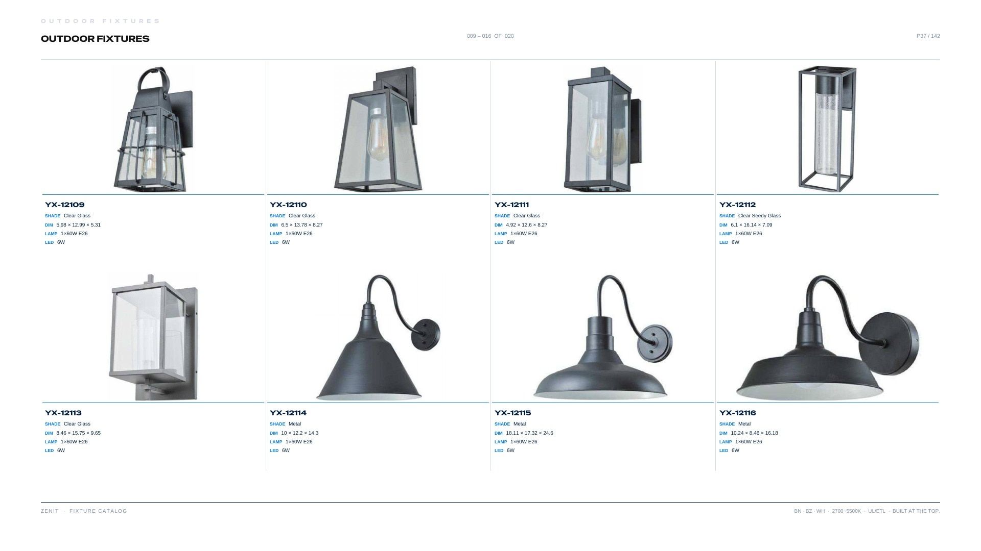 ZENIT Lighting Lighting Products Catalog Weekly Ad January 1 - December 31, 2026