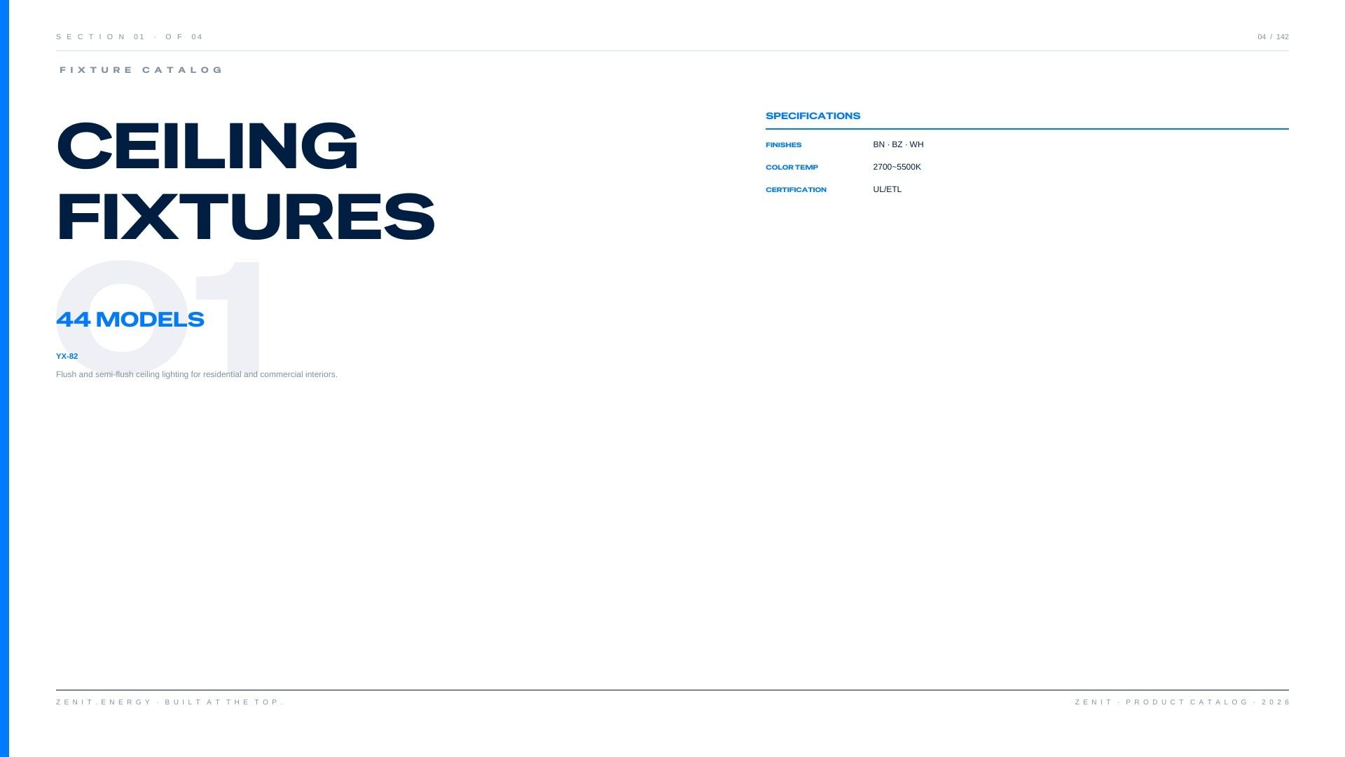 ZENIT Lighting Lighting Products Catalog Weekly Ad January 1 - December 31, 2026