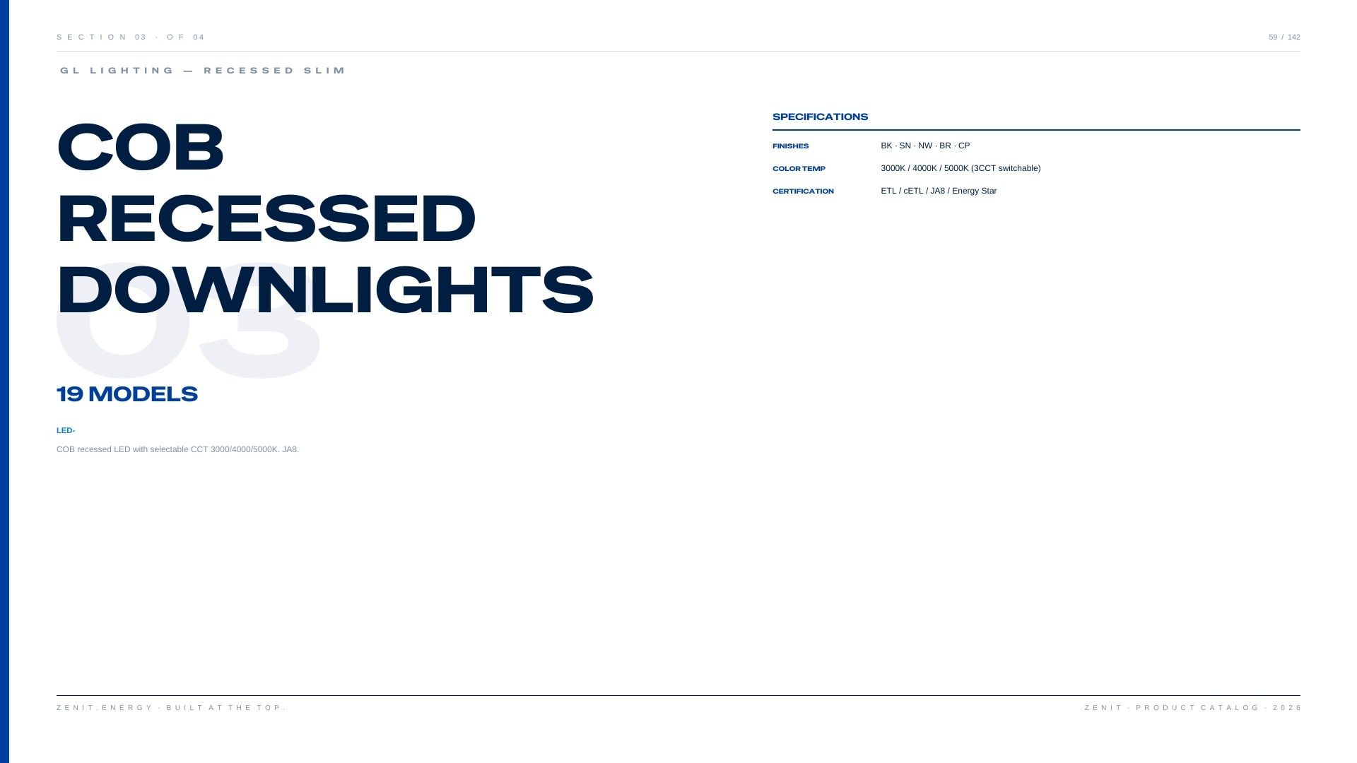 ZENIT Lighting Lighting Products Catalog Weekly Ad January 1 - December 31, 2026