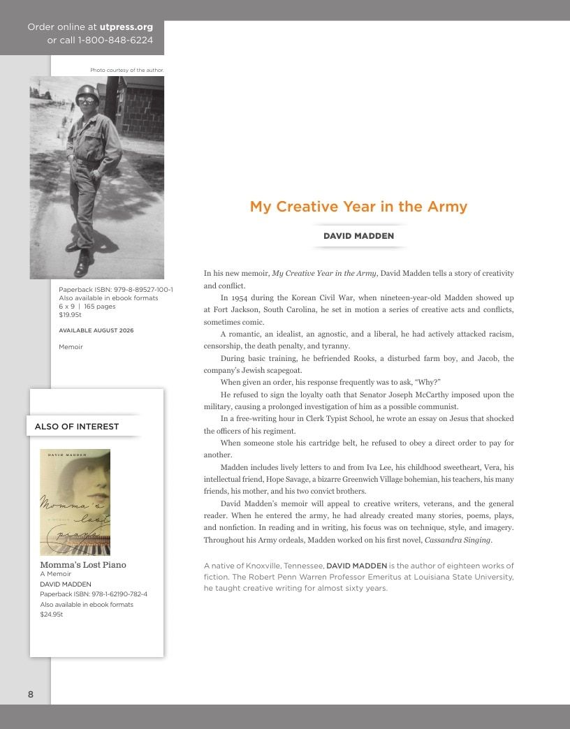 University of Tennessee Press Spring and Summer Books Catalog Weekly Ad January 1 - December 31, 2026
