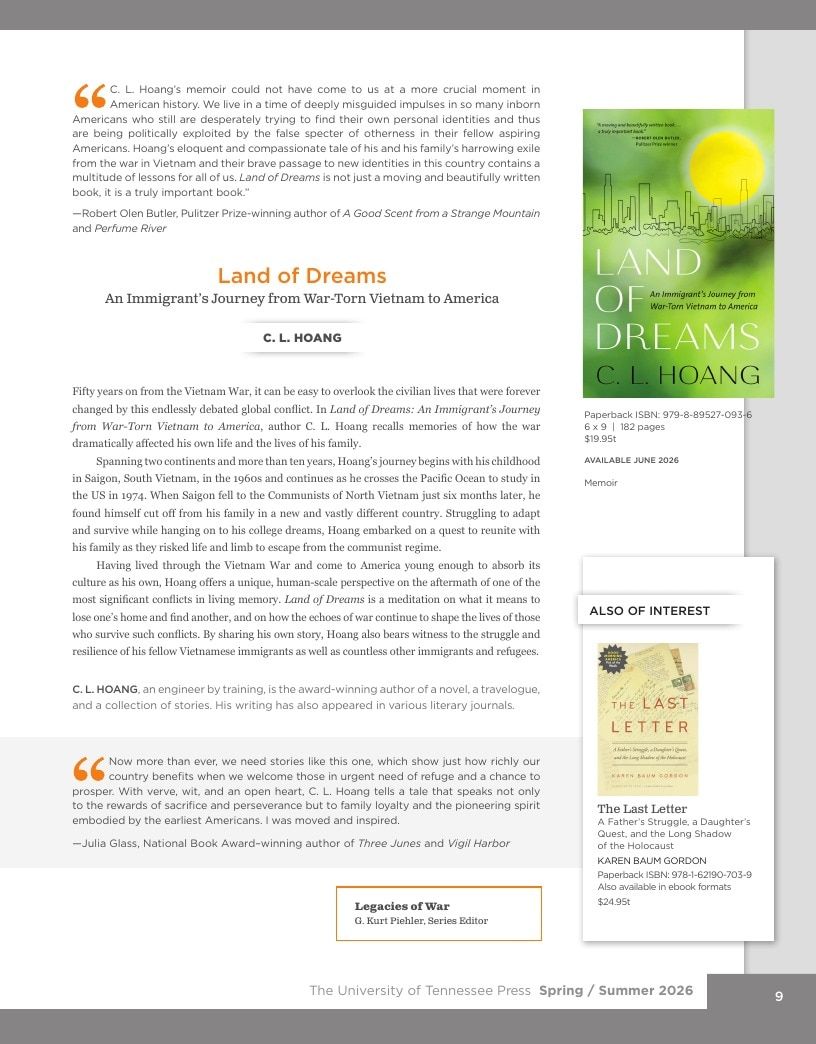 University of Tennessee Press Spring and Summer Books Catalog Weekly Ad January 1 - December 31, 2026