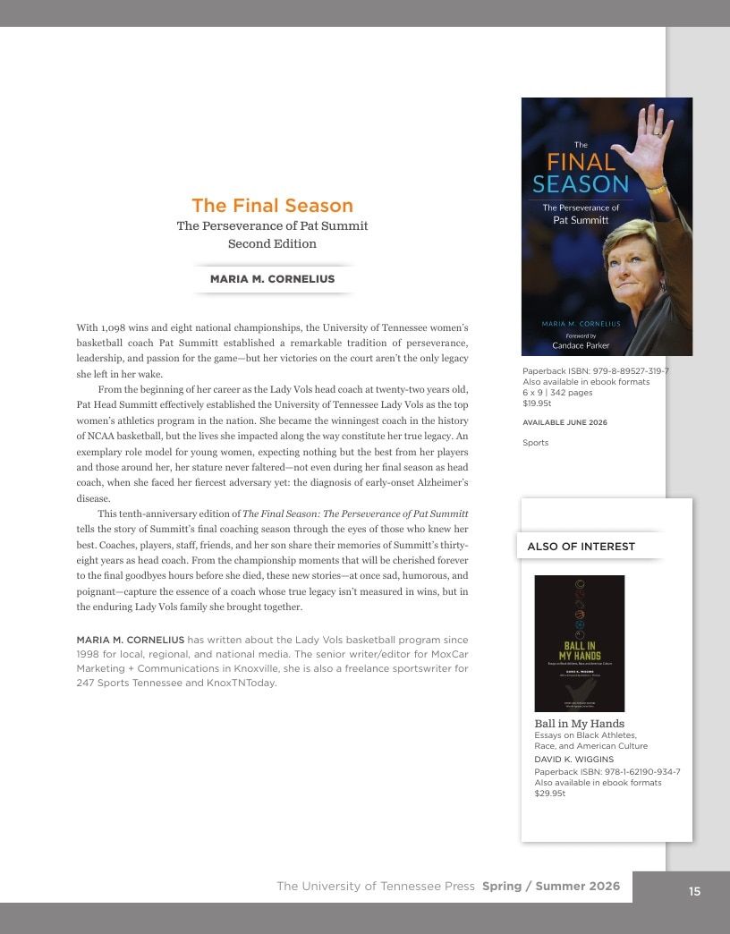 University of Tennessee Press Spring and Summer Books Catalog Weekly Ad January 1 - December 31, 2026