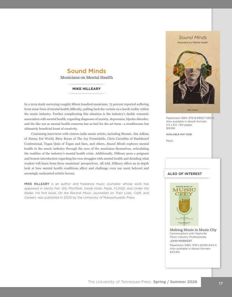 University of Tennessee Press Spring and Summer Books Catalog Weekly Ad January 1 - December 31, 2026