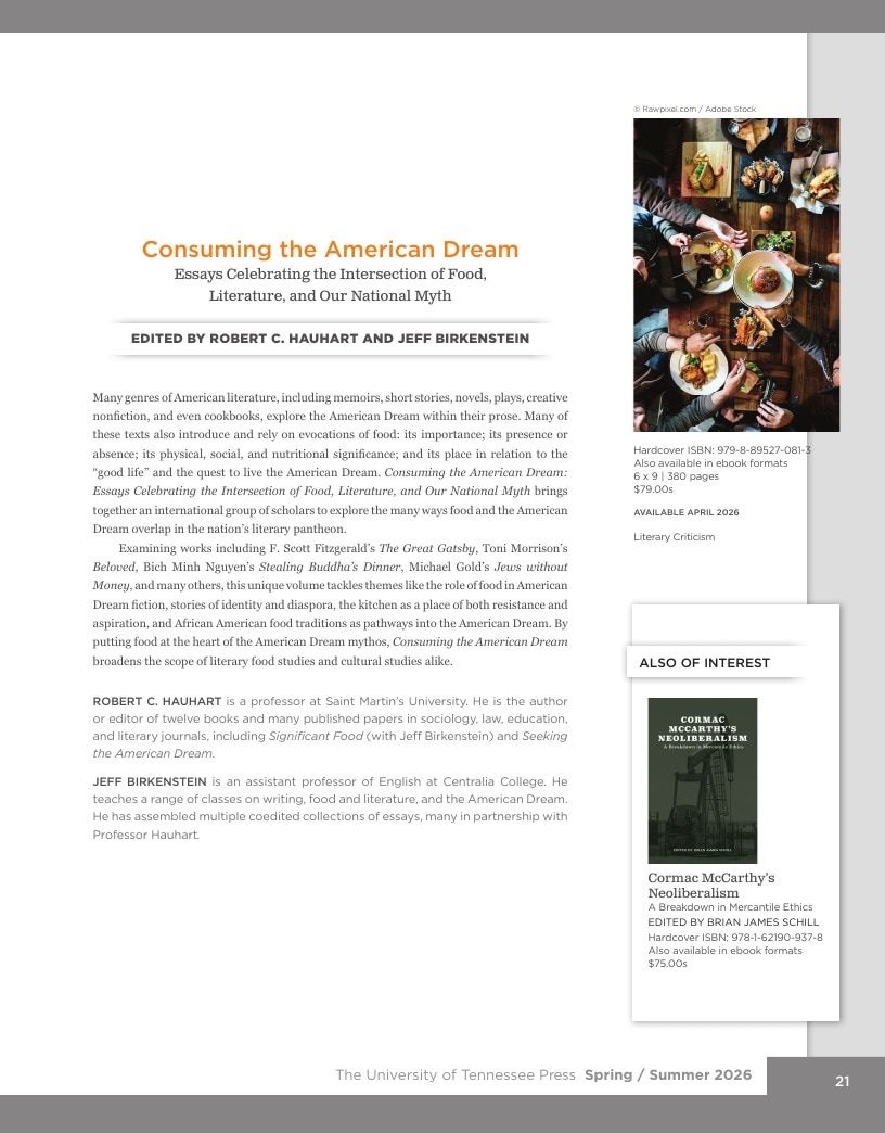 University of Tennessee Press Spring and Summer Books Catalog Weekly Ad January 1 - December 31, 2026
