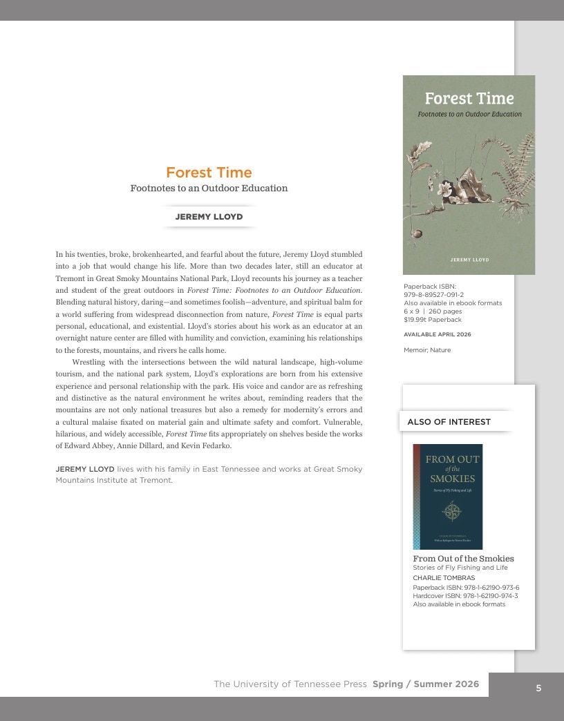 University of Tennessee Press Spring and Summer Books Catalog Weekly Ad January 1 - December 31, 2026