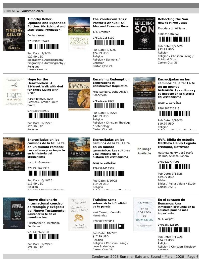 Zondervan Summer New Titles Catalog Weekly Ad January 1 - December 31, 2026