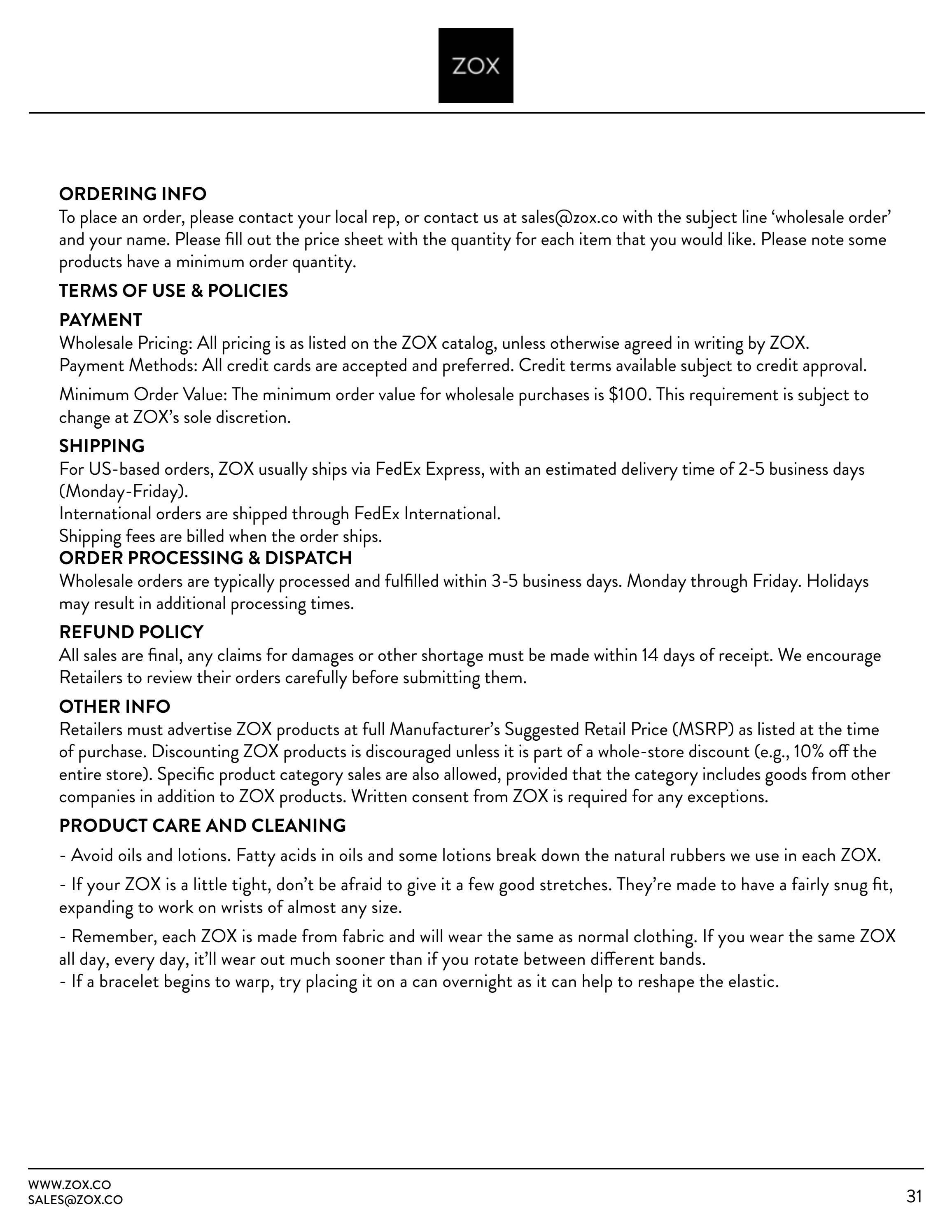 ZOX Fall and Winter Accessories Catalog Weekly Ad January 1 - December 31, 2026
