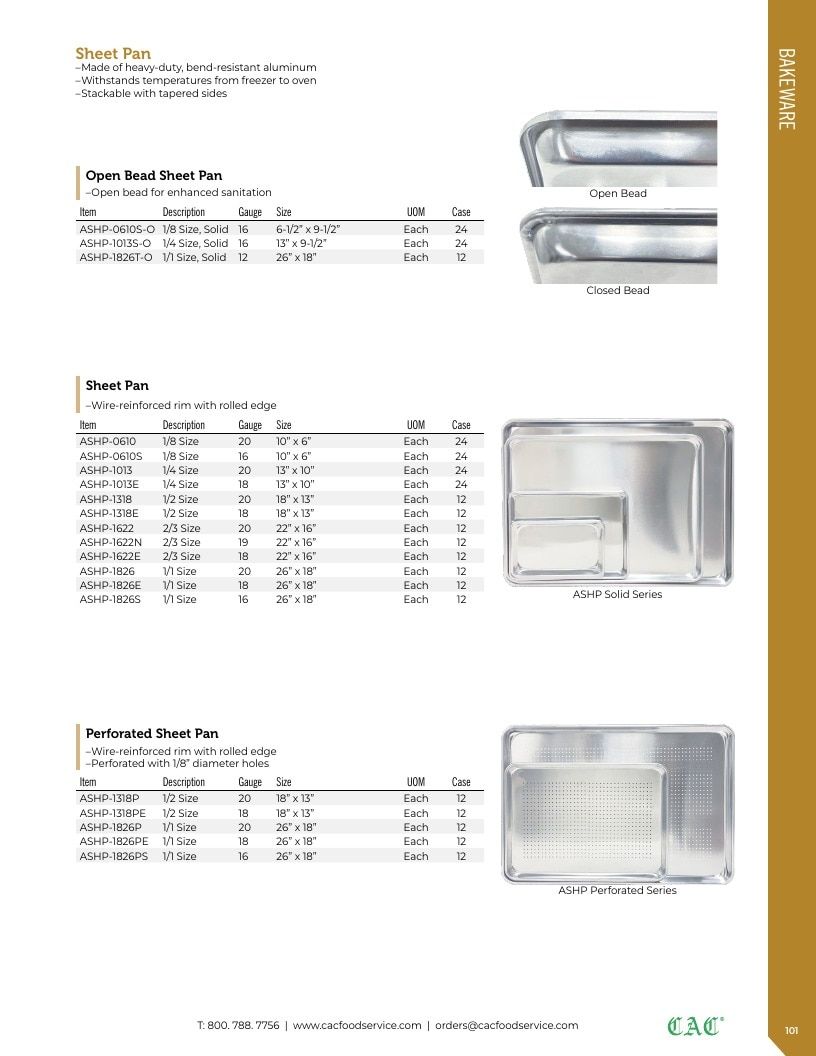 C.A.C. Foodservice Smallwares Catalog Weekly Ad January 1 - December 31, 2026