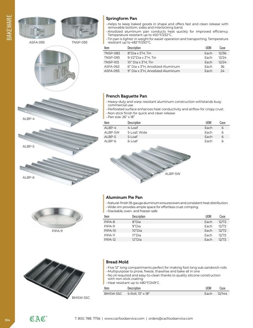 C.A.C. Foodservice Smallwares Catalog Weekly Ad January 1 - December 31, 2026