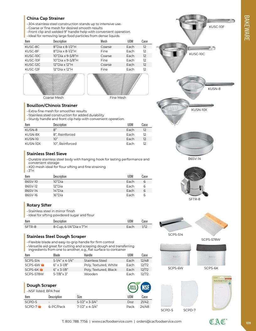 C.A.C. Foodservice Smallwares Catalog Weekly Ad January 1 - December 31, 2026