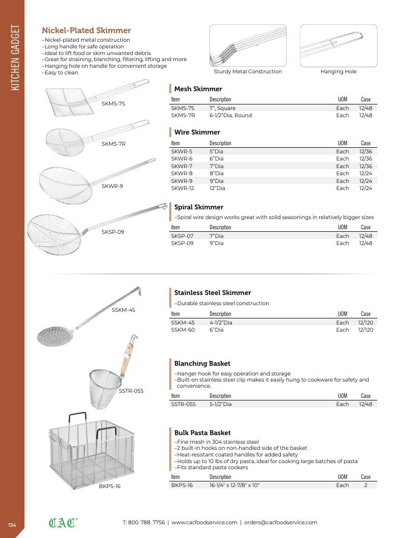 C.A.C. Foodservice Smallwares Catalog Weekly Ad January 1 - December 31, 2026