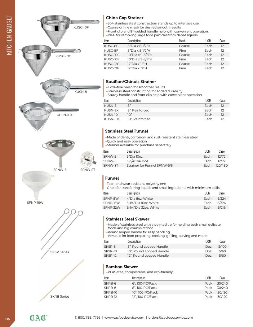 C.A.C. Foodservice Smallwares Catalog Weekly Ad January 1 - December 31, 2026