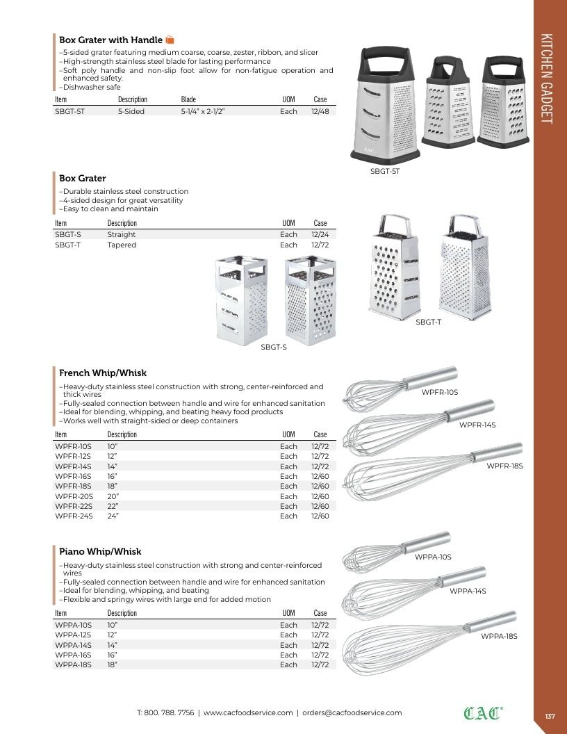 C.A.C. Foodservice Smallwares Catalog Weekly Ad January 1 - December 31, 2026