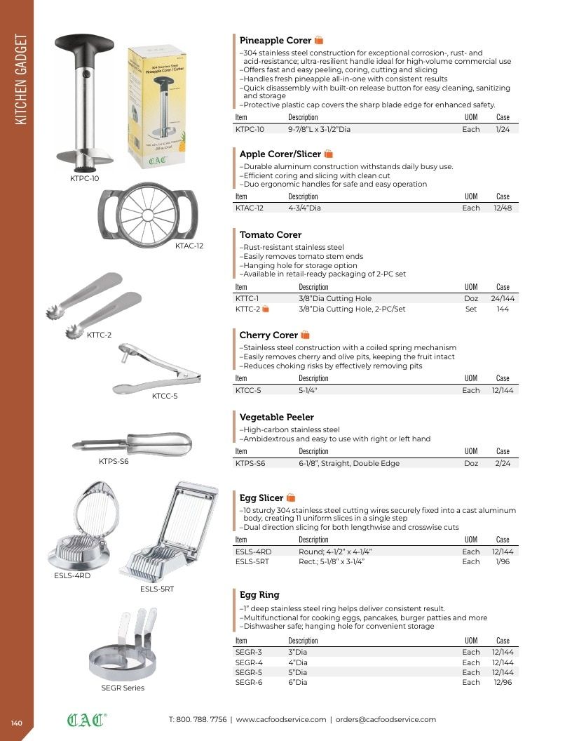 C.A.C. Foodservice Smallwares Catalog Weekly Ad January 1 - December 31, 2026