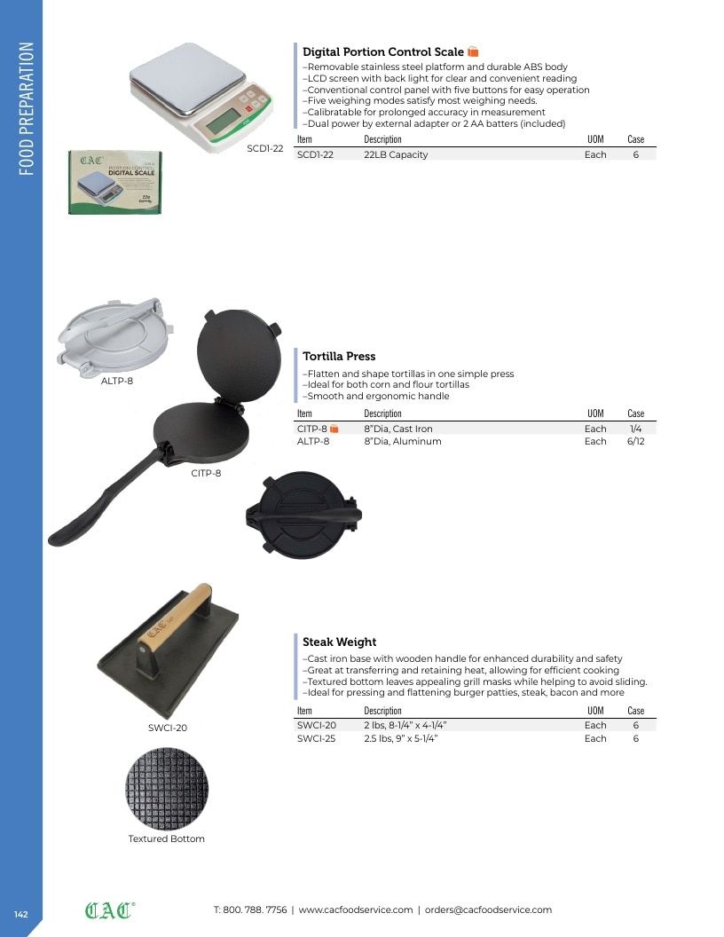 C.A.C. Foodservice Smallwares Catalog Weekly Ad January 1 - December 31, 2026