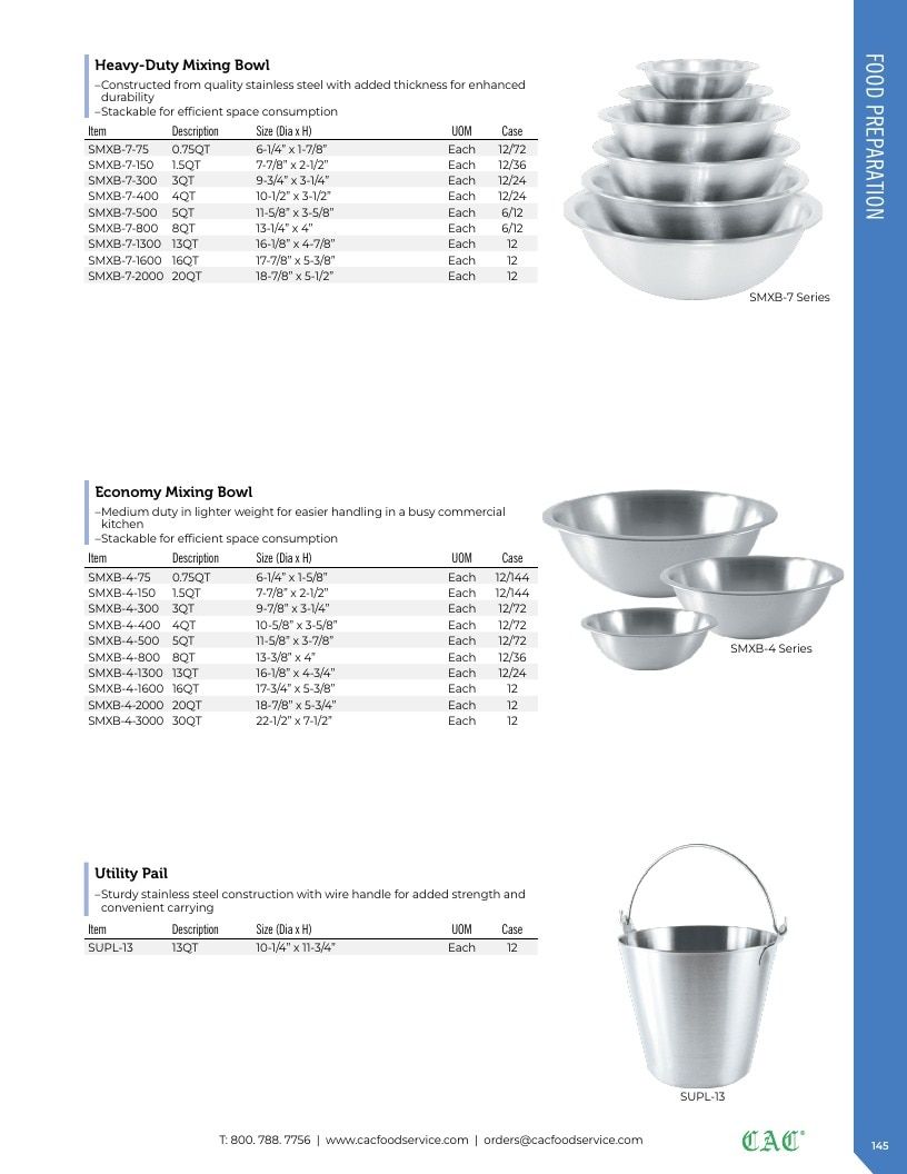 C.A.C. Foodservice Smallwares Catalog Weekly Ad January 1 - December 31, 2026