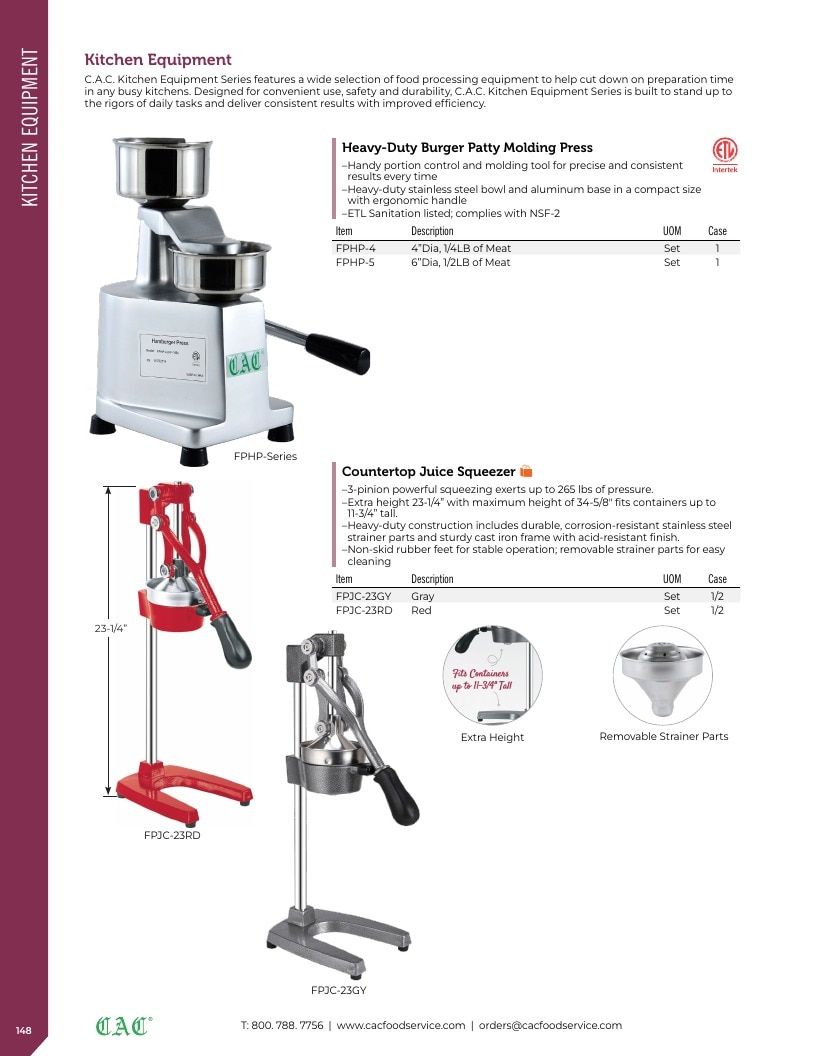 C.A.C. Foodservice Smallwares Catalog Weekly Ad January 1 - December 31, 2026