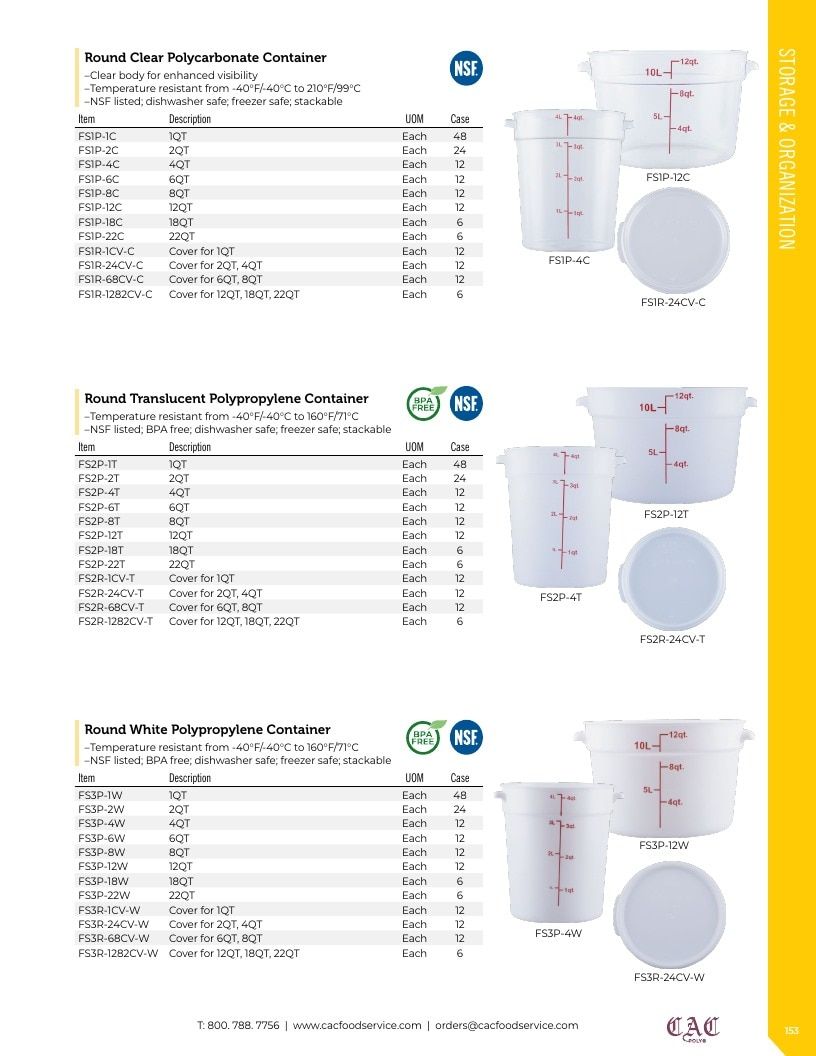 C.A.C. Foodservice Smallwares Catalog Weekly Ad January 1 - December 31, 2026