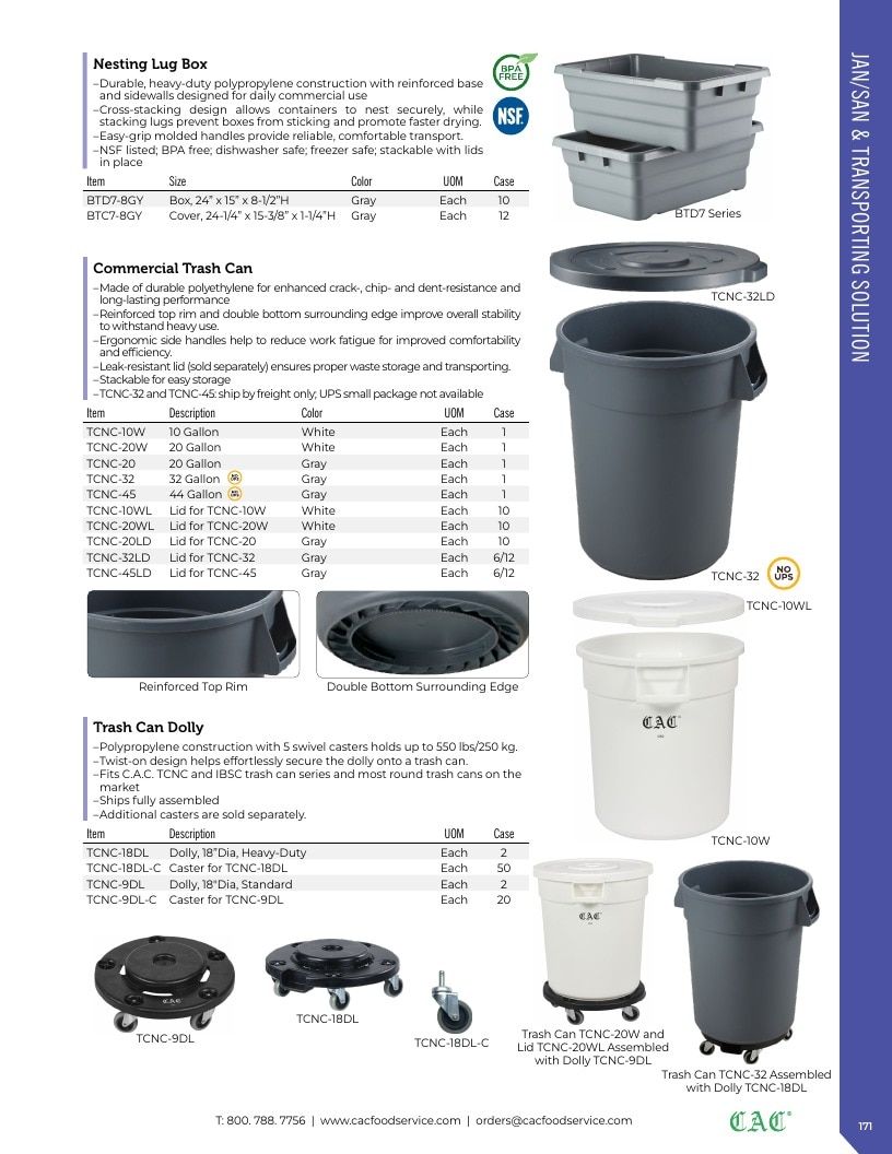 C.A.C. Foodservice Smallwares Catalog Weekly Ad January 1 - December 31, 2026
