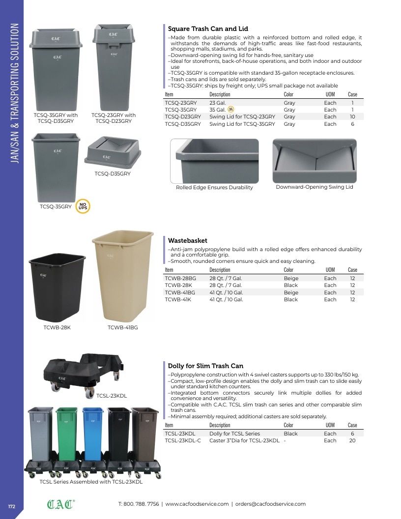 C.A.C. Foodservice Smallwares Catalog Weekly Ad January 1 - December 31, 2026