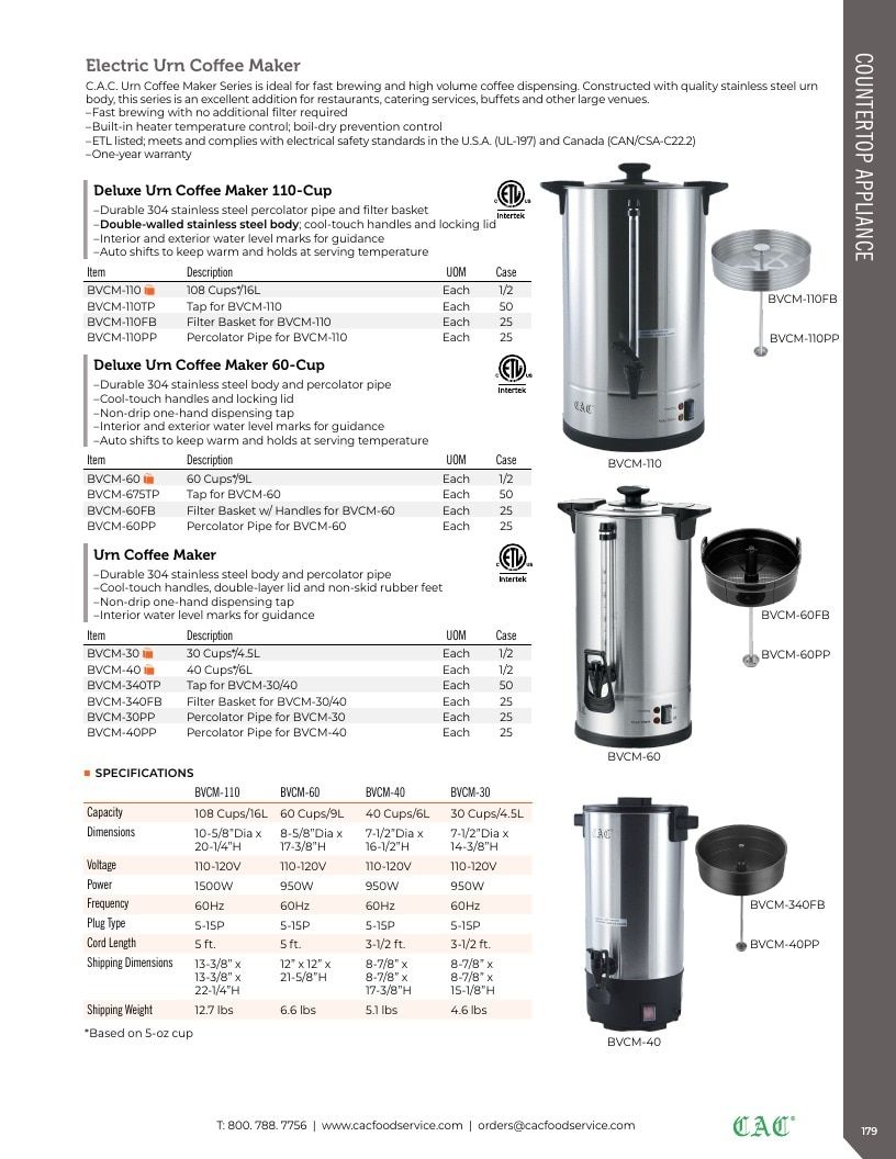 C.A.C. Foodservice Smallwares Catalog Weekly Ad January 1 - December 31, 2026