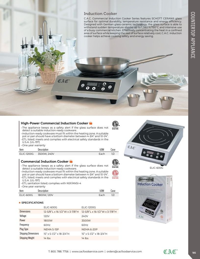 C.A.C. Foodservice Smallwares Catalog Weekly Ad January 1 - December 31, 2026