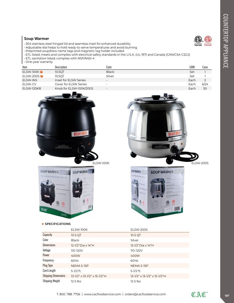 C.A.C. Foodservice Smallwares Catalog Weekly Ad January 1 - December 31, 2026