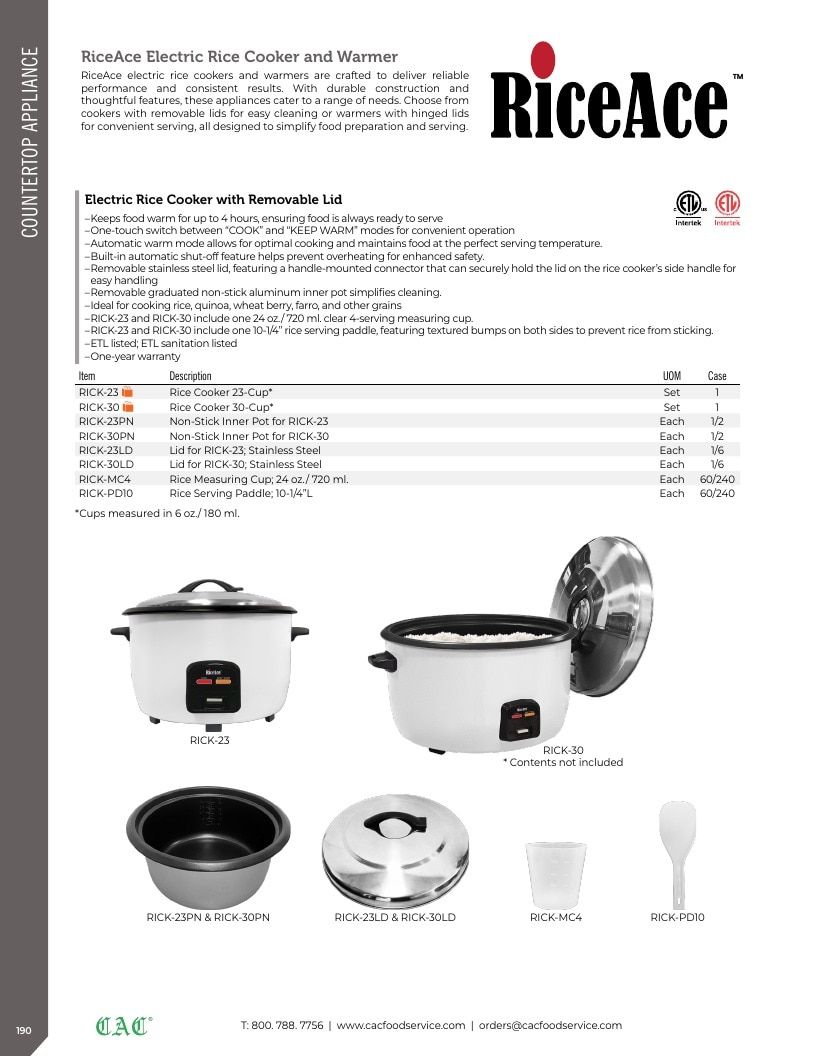 C.A.C. Foodservice Smallwares Catalog Weekly Ad January 1 - December 31, 2026