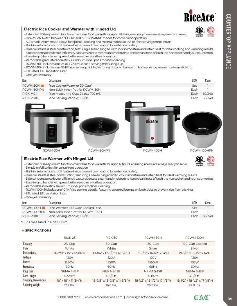 C.A.C. Foodservice Smallwares Catalog Weekly Ad January 1 - December 31, 2026